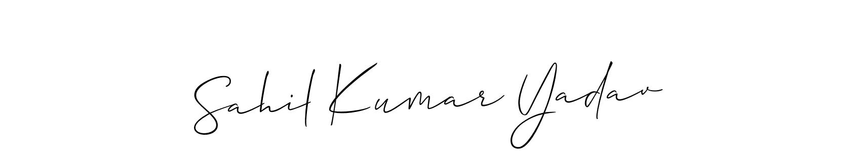 You should practise on your own different ways (Allison_Script) to write your name (Sahil Kumar Yadav) in signature. don't let someone else do it for you. Sahil Kumar Yadav signature style 2 images and pictures png