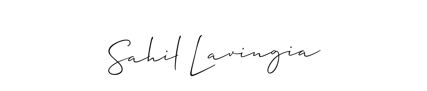 Make a short Sahil Lavingia signature style. Manage your documents anywhere anytime using Allison_Script. Create and add eSignatures, submit forms, share and send files easily. Sahil Lavingia signature style 2 images and pictures png