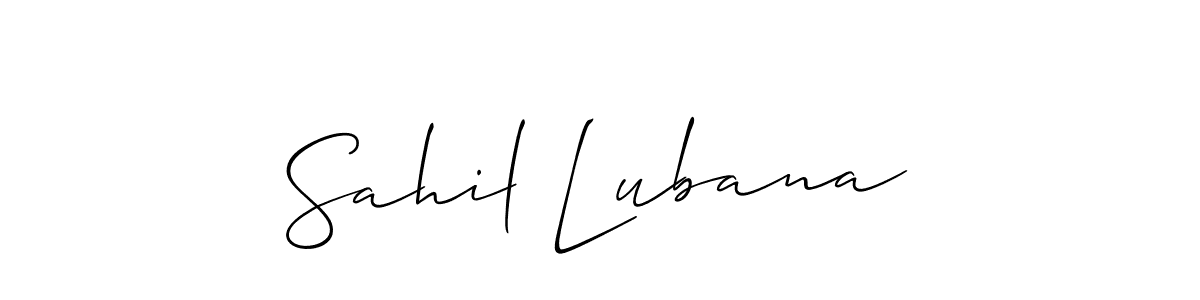How to make Sahil Lubana name signature. Use Allison_Script style for creating short signs online. This is the latest handwritten sign. Sahil Lubana signature style 2 images and pictures png