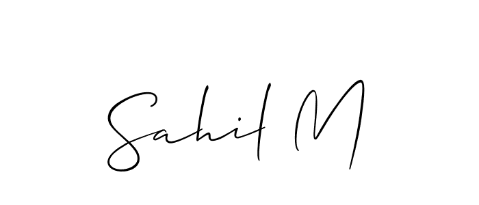How to Draw Sahil M signature style? Allison_Script is a latest design signature styles for name Sahil M. Sahil M signature style 2 images and pictures png