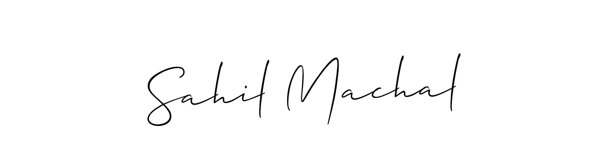 Allison_Script is a professional signature style that is perfect for those who want to add a touch of class to their signature. It is also a great choice for those who want to make their signature more unique. Get Sahil Machal name to fancy signature for free. Sahil Machal signature style 2 images and pictures png