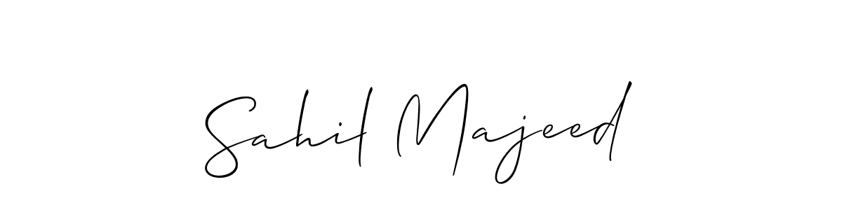 The best way (Allison_Script) to make a short signature is to pick only two or three words in your name. The name Sahil Majeed include a total of six letters. For converting this name. Sahil Majeed signature style 2 images and pictures png