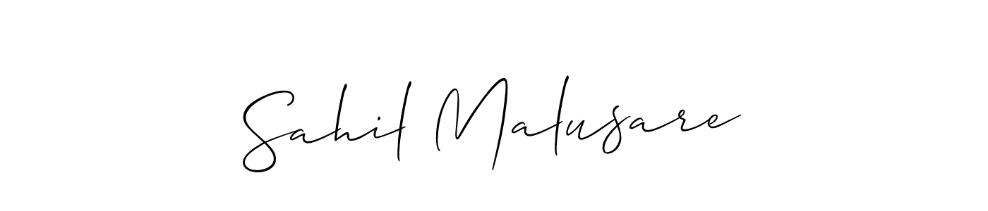 Create a beautiful signature design for name Sahil Malusare. With this signature (Allison_Script) fonts, you can make a handwritten signature for free. Sahil Malusare signature style 2 images and pictures png