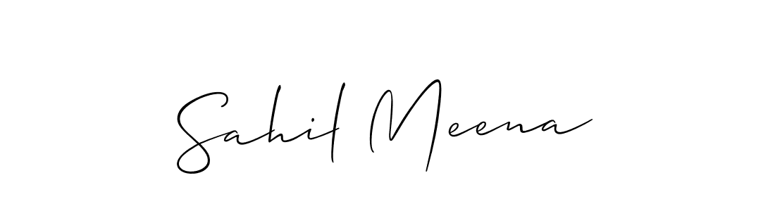 Create a beautiful signature design for name Sahil Meena. With this signature (Allison_Script) fonts, you can make a handwritten signature for free. Sahil Meena signature style 2 images and pictures png