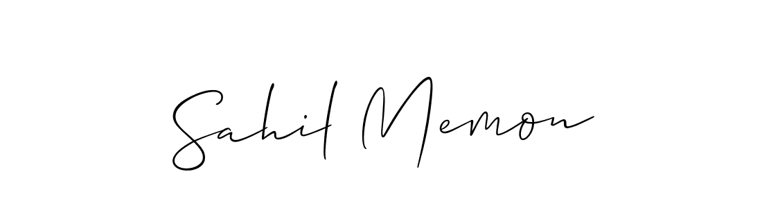How to make Sahil Memon name signature. Use Allison_Script style for creating short signs online. This is the latest handwritten sign. Sahil Memon signature style 2 images and pictures png
