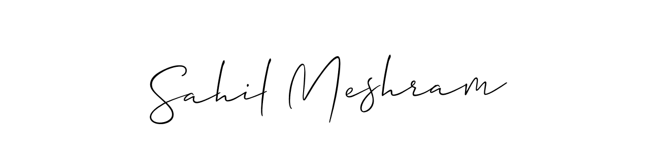 The best way (Allison_Script) to make a short signature is to pick only two or three words in your name. The name Sahil Meshram include a total of six letters. For converting this name. Sahil Meshram signature style 2 images and pictures png