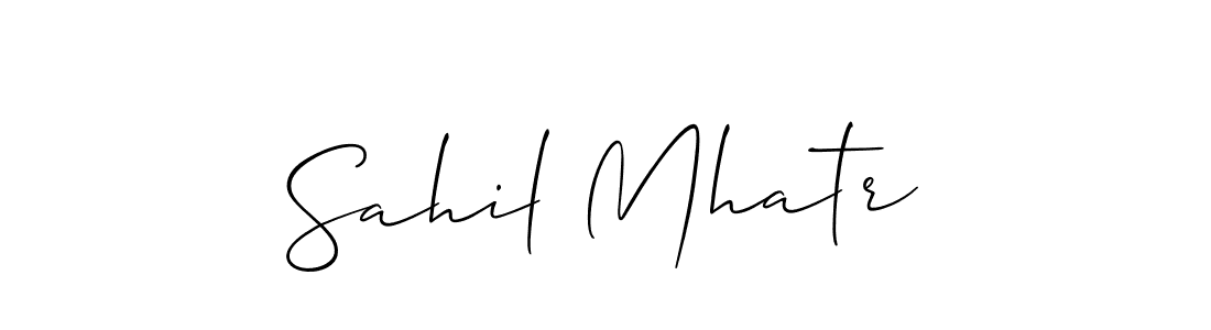 if you are searching for the best signature style for your name Sahil Mhatr. so please give up your signature search. here we have designed multiple signature styles  using Allison_Script. Sahil Mhatr signature style 2 images and pictures png