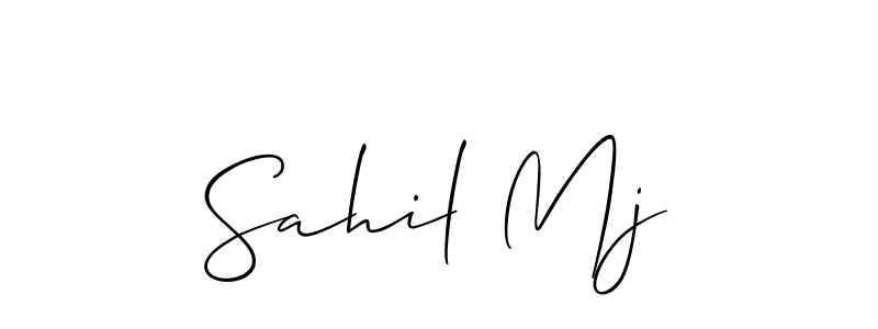 Make a beautiful signature design for name Sahil Mj. With this signature (Allison_Script) style, you can create a handwritten signature for free. Sahil Mj signature style 2 images and pictures png