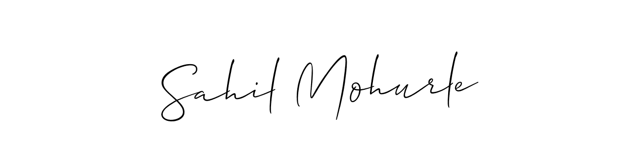 Use a signature maker to create a handwritten signature online. With this signature software, you can design (Allison_Script) your own signature for name Sahil Mohurle. Sahil Mohurle signature style 2 images and pictures png