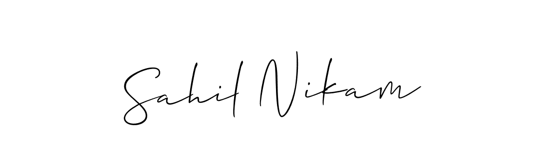 The best way (Allison_Script) to make a short signature is to pick only two or three words in your name. The name Sahil Nikam include a total of six letters. For converting this name. Sahil Nikam signature style 2 images and pictures png