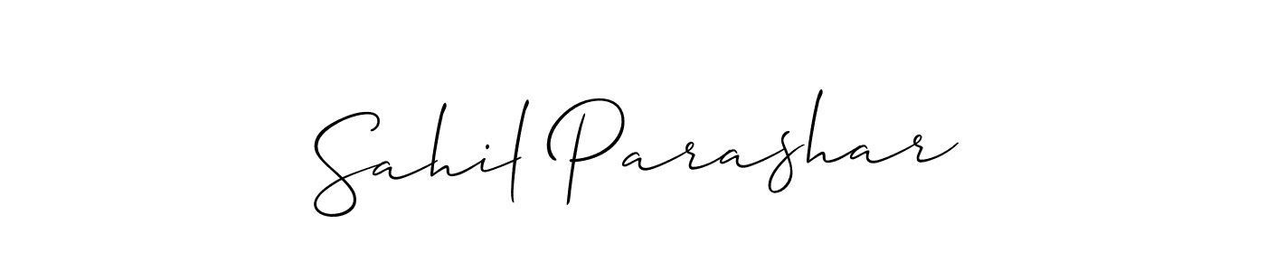 Sahil Parashar stylish signature style. Best Handwritten Sign (Allison_Script) for my name. Handwritten Signature Collection Ideas for my name Sahil Parashar. Sahil Parashar signature style 2 images and pictures png