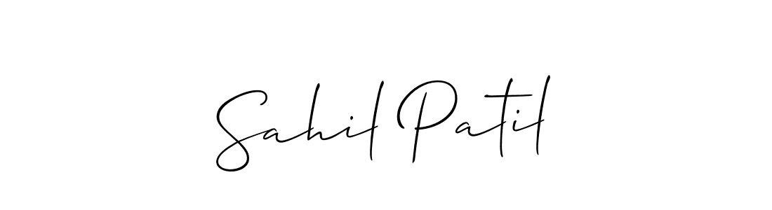 Make a beautiful signature design for name Sahil Patil. With this signature (Allison_Script) style, you can create a handwritten signature for free. Sahil Patil signature style 2 images and pictures png