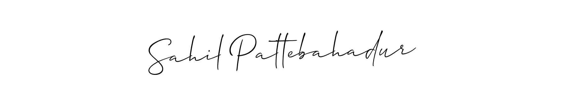 Also we have Sahil Pattebahadur name is the best signature style. Create professional handwritten signature collection using Allison_Script autograph style. Sahil Pattebahadur signature style 2 images and pictures png