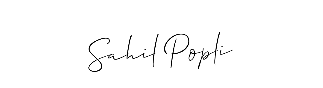 Also we have Sahil Popli name is the best signature style. Create professional handwritten signature collection using Allison_Script autograph style. Sahil Popli signature style 2 images and pictures png