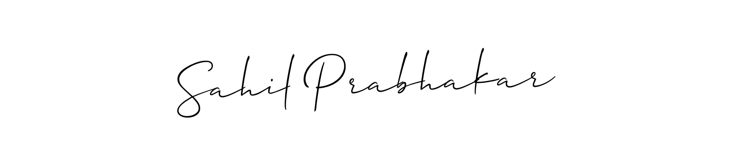 You should practise on your own different ways (Allison_Script) to write your name (Sahil Prabhakar) in signature. don't let someone else do it for you. Sahil Prabhakar signature style 2 images and pictures png