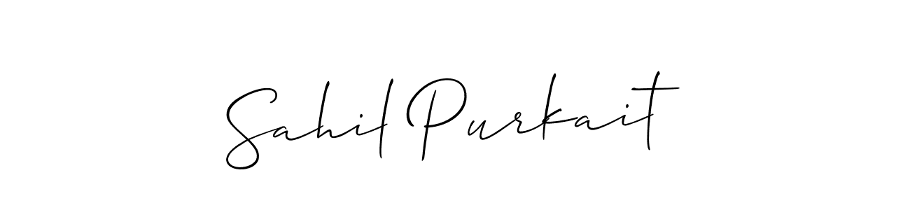 Also we have Sahil Purkait name is the best signature style. Create professional handwritten signature collection using Allison_Script autograph style. Sahil Purkait signature style 2 images and pictures png