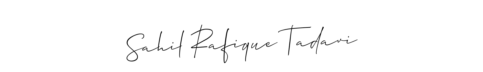 Allison_Script is a professional signature style that is perfect for those who want to add a touch of class to their signature. It is also a great choice for those who want to make their signature more unique. Get Sahil Rafique Tadavi name to fancy signature for free. Sahil Rafique Tadavi signature style 2 images and pictures png