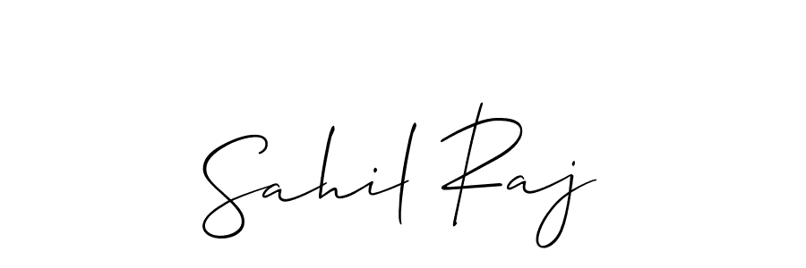 Sahil Raj stylish signature style. Best Handwritten Sign (Allison_Script) for my name. Handwritten Signature Collection Ideas for my name Sahil Raj. Sahil Raj signature style 2 images and pictures png