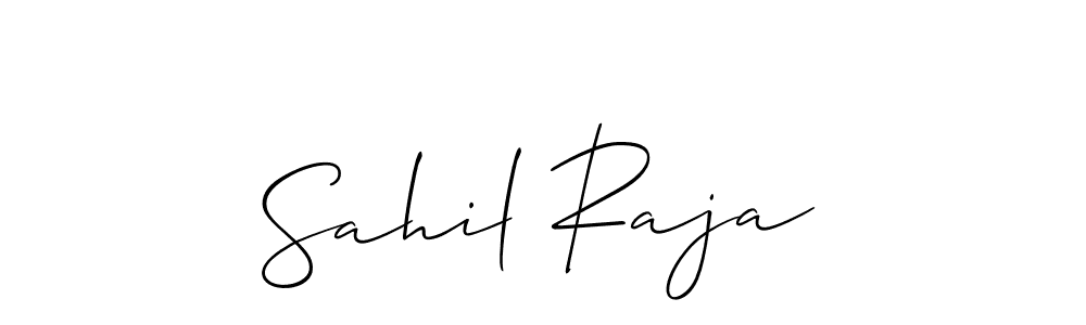 Make a beautiful signature design for name Sahil Raja. With this signature (Allison_Script) style, you can create a handwritten signature for free. Sahil Raja signature style 2 images and pictures png