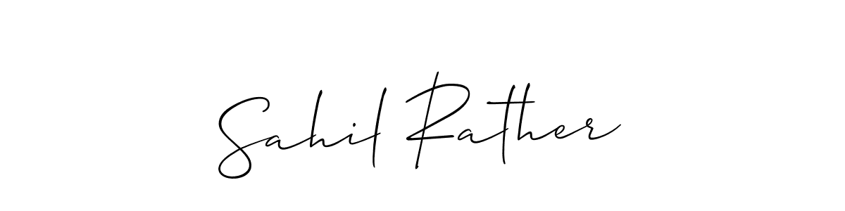 Use a signature maker to create a handwritten signature online. With this signature software, you can design (Allison_Script) your own signature for name Sahil Rather. Sahil Rather signature style 2 images and pictures png