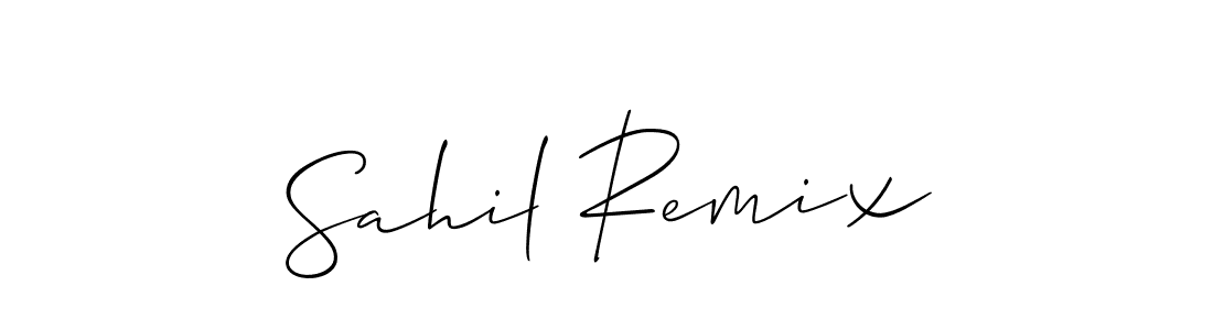 It looks lik you need a new signature style for name Sahil Remix. Design unique handwritten (Allison_Script) signature with our free signature maker in just a few clicks. Sahil Remix signature style 2 images and pictures png