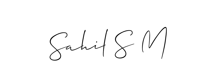 Make a beautiful signature design for name Sahil S M. With this signature (Allison_Script) style, you can create a handwritten signature for free. Sahil S M signature style 2 images and pictures png