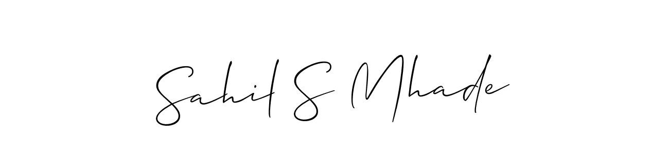 How to make Sahil S Mhade name signature. Use Allison_Script style for creating short signs online. This is the latest handwritten sign. Sahil S Mhade signature style 2 images and pictures png