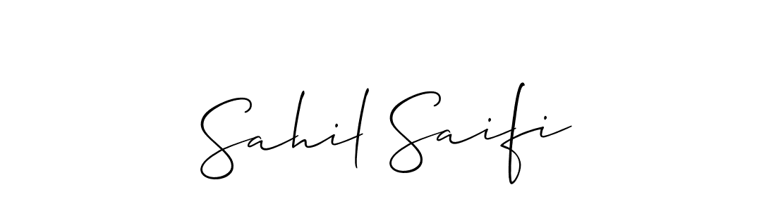 Make a short Sahil Saifi signature style. Manage your documents anywhere anytime using Allison_Script. Create and add eSignatures, submit forms, share and send files easily. Sahil Saifi signature style 2 images and pictures png