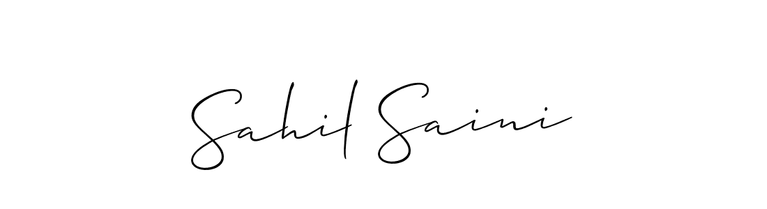 Allison_Script is a professional signature style that is perfect for those who want to add a touch of class to their signature. It is also a great choice for those who want to make their signature more unique. Get Sahil Saini name to fancy signature for free. Sahil Saini signature style 2 images and pictures png