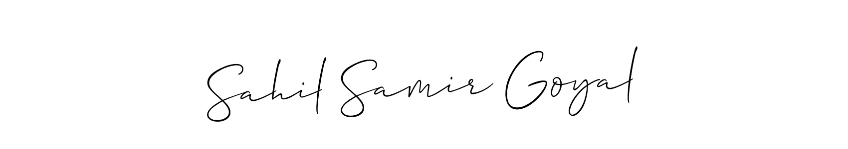 Similarly Allison_Script is the best handwritten signature design. Signature creator online .You can use it as an online autograph creator for name Sahil Samir Goyal. Sahil Samir Goyal signature style 2 images and pictures png