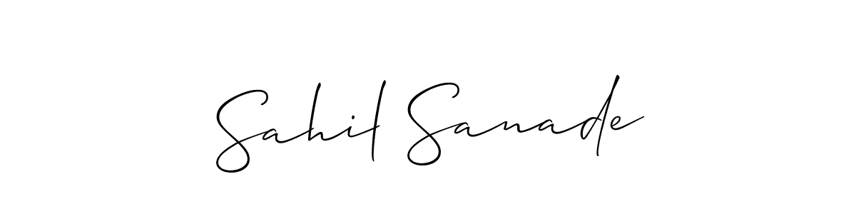 It looks lik you need a new signature style for name Sahil Sanade. Design unique handwritten (Allison_Script) signature with our free signature maker in just a few clicks. Sahil Sanade signature style 2 images and pictures png