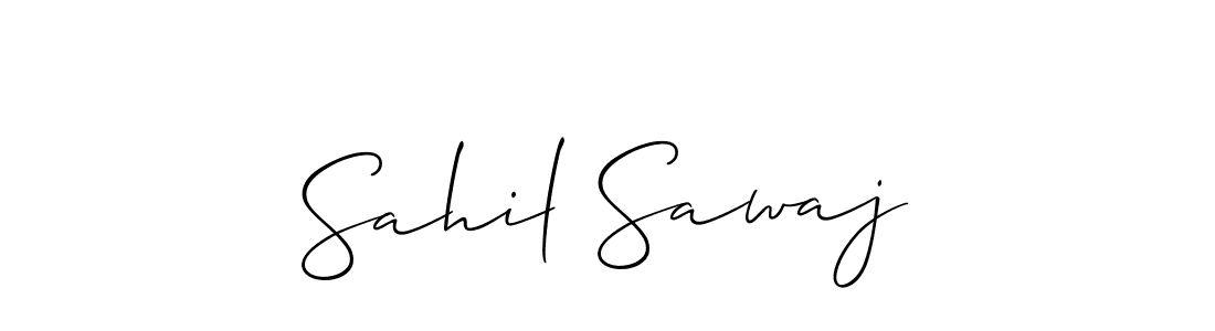 Make a beautiful signature design for name Sahil Sawaj. With this signature (Allison_Script) style, you can create a handwritten signature for free. Sahil Sawaj signature style 2 images and pictures png