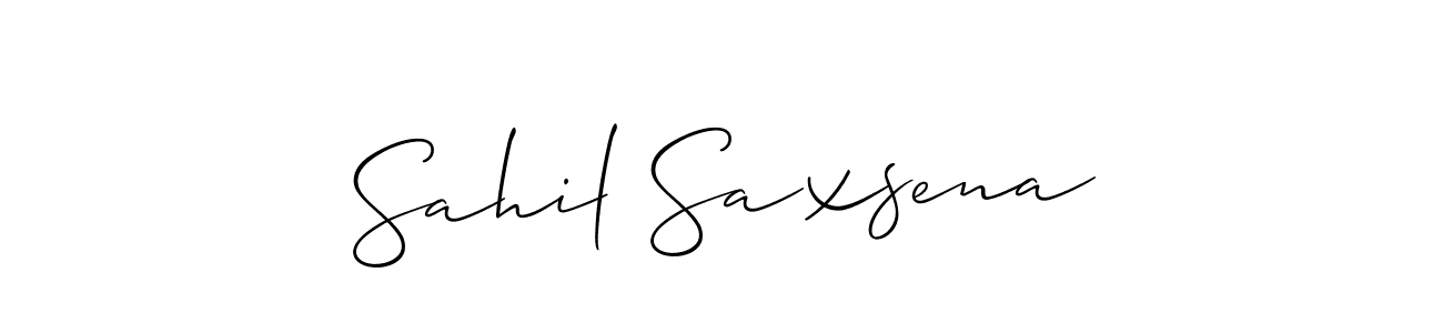 Make a beautiful signature design for name Sahil Saxsena. With this signature (Allison_Script) style, you can create a handwritten signature for free. Sahil Saxsena signature style 2 images and pictures png