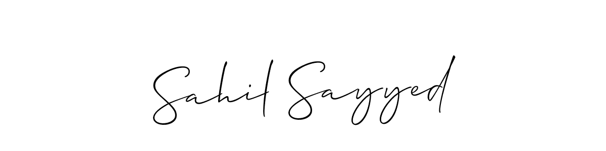 Make a beautiful signature design for name Sahil Sayyed. With this signature (Allison_Script) style, you can create a handwritten signature for free. Sahil Sayyed signature style 2 images and pictures png