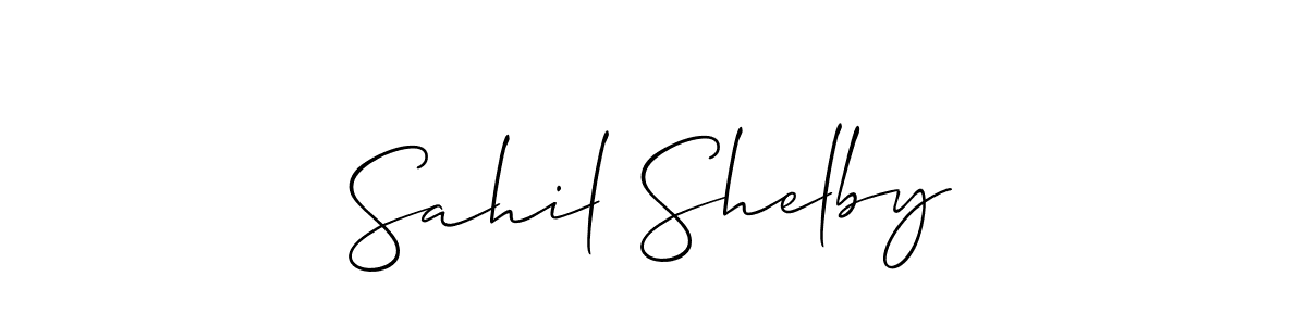 How to make Sahil Shelby signature? Allison_Script is a professional autograph style. Create handwritten signature for Sahil Shelby name. Sahil Shelby signature style 2 images and pictures png