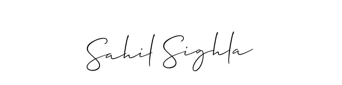 You should practise on your own different ways (Allison_Script) to write your name (Sahil Sighla) in signature. don't let someone else do it for you. Sahil Sighla signature style 2 images and pictures png