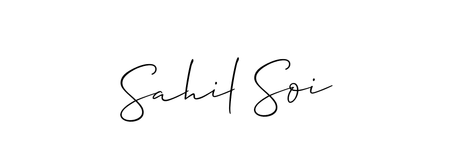 Also we have Sahil Soi name is the best signature style. Create professional handwritten signature collection using Allison_Script autograph style. Sahil Soi signature style 2 images and pictures png