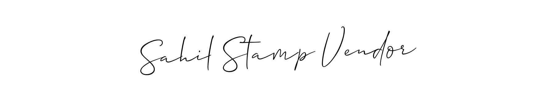 The best way (Allison_Script) to make a short signature is to pick only two or three words in your name. The name Sahil Stamp Vendor include a total of six letters. For converting this name. Sahil Stamp Vendor signature style 2 images and pictures png