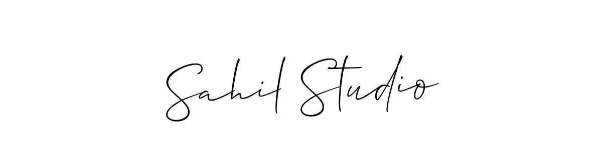 Also You can easily find your signature by using the search form. We will create Sahil Studio name handwritten signature images for you free of cost using Allison_Script sign style. Sahil Studio signature style 2 images and pictures png