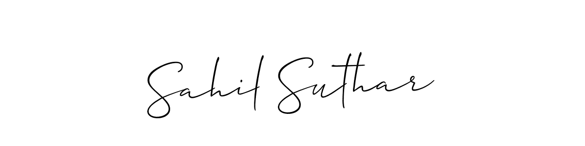 It looks lik you need a new signature style for name Sahil Suthar. Design unique handwritten (Allison_Script) signature with our free signature maker in just a few clicks. Sahil Suthar signature style 2 images and pictures png