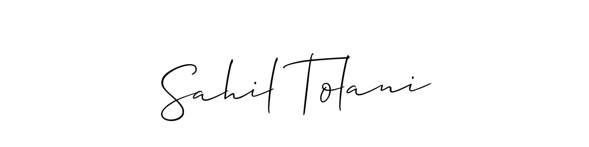 Also we have Sahil Tolani name is the best signature style. Create professional handwritten signature collection using Allison_Script autograph style. Sahil Tolani signature style 2 images and pictures png