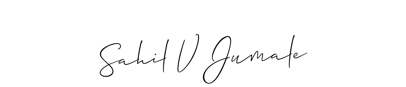 Allison_Script is a professional signature style that is perfect for those who want to add a touch of class to their signature. It is also a great choice for those who want to make their signature more unique. Get Sahil V Jumale name to fancy signature for free. Sahil V Jumale signature style 2 images and pictures png
