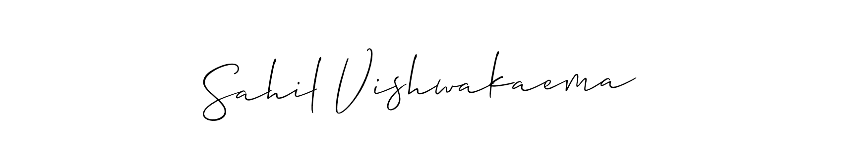 Sahil Vishwakaema stylish signature style. Best Handwritten Sign (Allison_Script) for my name. Handwritten Signature Collection Ideas for my name Sahil Vishwakaema. Sahil Vishwakaema signature style 2 images and pictures png