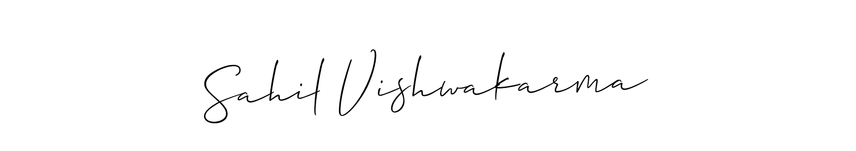 Allison_Script is a professional signature style that is perfect for those who want to add a touch of class to their signature. It is also a great choice for those who want to make their signature more unique. Get Sahil Vishwakarma name to fancy signature for free. Sahil Vishwakarma signature style 2 images and pictures png