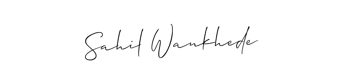 Design your own signature with our free online signature maker. With this signature software, you can create a handwritten (Allison_Script) signature for name Sahil Wankhede. Sahil Wankhede signature style 2 images and pictures png