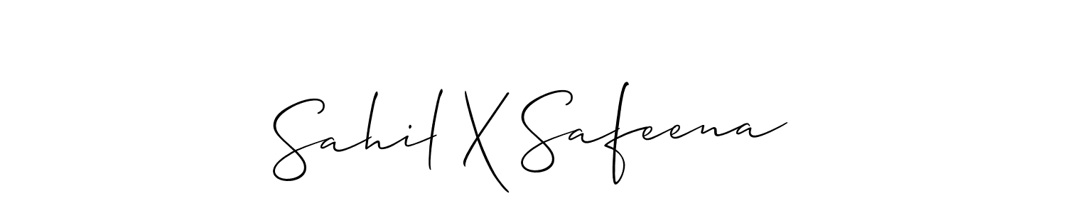 How to make Sahil X Safeena signature? Allison_Script is a professional autograph style. Create handwritten signature for Sahil X Safeena name. Sahil X Safeena signature style 2 images and pictures png
