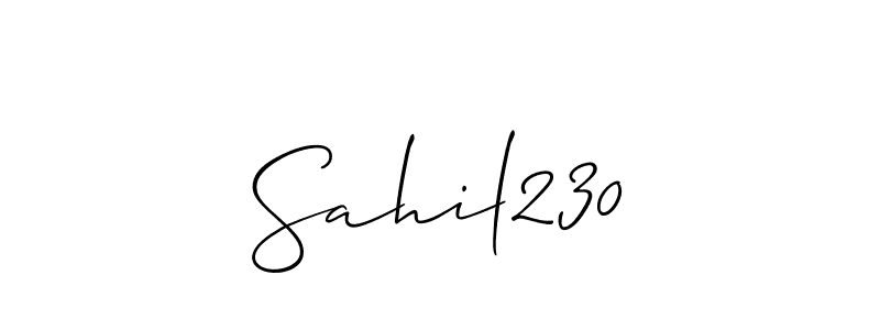 if you are searching for the best signature style for your name Sahil230. so please give up your signature search. here we have designed multiple signature styles  using Allison_Script. Sahil230 signature style 2 images and pictures png