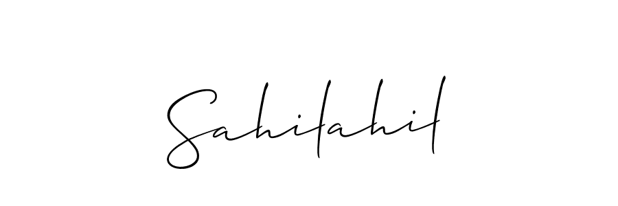 Make a beautiful signature design for name Sahilahil. With this signature (Allison_Script) style, you can create a handwritten signature for free. Sahilahil signature style 2 images and pictures png