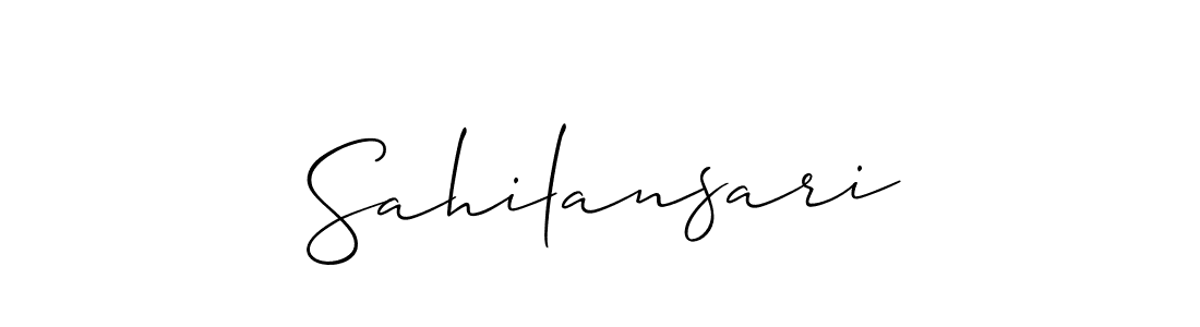 Allison_Script is a professional signature style that is perfect for those who want to add a touch of class to their signature. It is also a great choice for those who want to make their signature more unique. Get Sahilansari name to fancy signature for free. Sahilansari signature style 2 images and pictures png