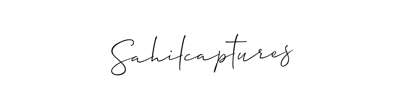 How to Draw Sahilcaptures signature style? Allison_Script is a latest design signature styles for name Sahilcaptures. Sahilcaptures signature style 2 images and pictures png